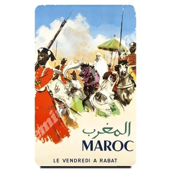 Marokko souvenir-magnet vintage turist-plakat