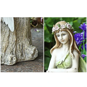 Fairy Have Feer Figurer Plantageejer Pot Tilbehør til Udendørs Haven Indretning