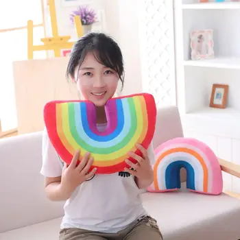 Børn Rainbow U-Form Pude Hals Hoved Pude Støtte Barnet Sover Plys Legetøj