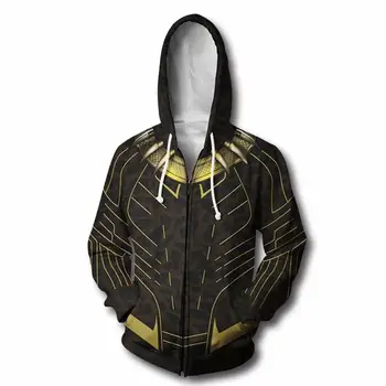 Super Hero Black Panther Zip Hættetrøjer Sweatshirts langærmet Trøjer Kostumer 3D printet mænd kvinder hooded Sweatshirts