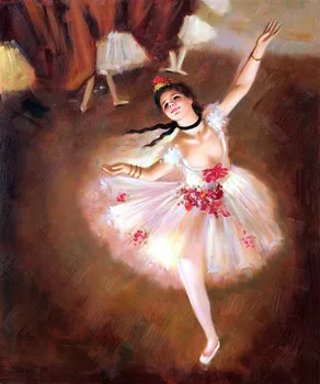 Hånd-Malet Væg Maleri til Hjemmet Indretning Stjernede Danser (På Scenen) af Edgar Degas Ballerina Malerier på Lærred Lodret