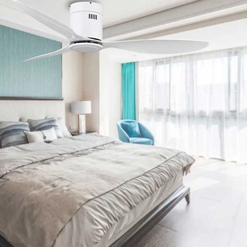 Nordic industrial loft ventilator enkel hængende loftvifte ingen lys, 52 tommer kreative vedhæng loftvifte til spisestue, soveværelse