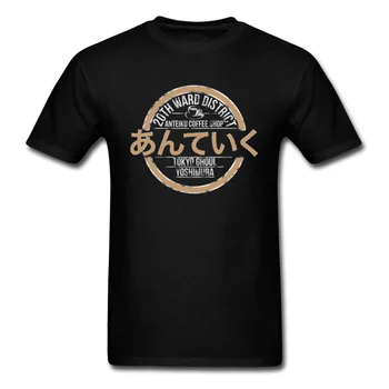 Anteiku Og Køb T-Shirts til Mænd t-shirts Tokyo Ghoul Top T-shirts Helt Nye Tees Animationsfilm Tøj Bomuld Vintage Brev Trykt