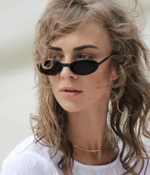 2020 Nye Mode Ovale Solbriller Kvinder Vintage Retro Rund Ramme Hvid Herre solbriller Kvindelige Sort Hip Hop Klare Glas UV400