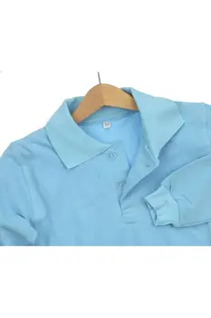 Blå Polo Krave Bomuld Barn Basic T-Shirt
