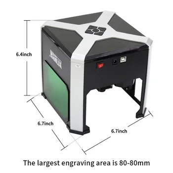 K6 CNC Engraving Machine 3000mW Mini Desktop Laser Printer Bærbare Laser Gravør med Win, MAC og Wifi-Forbindelse
