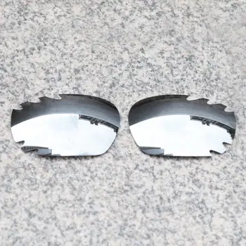 E. O. S Polariseret Øget Udskiftning Linser for Oakley Jawbone Udluftet Solbriller - Silver Chrome Polariseret Spejl
