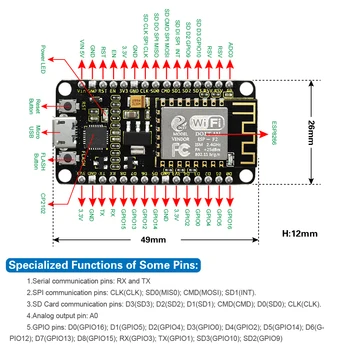 Keyestudio ESP8266 WI-FI Development Board +1M Mikro-USB-Kabel Til Arduino (Chip er CP2102-GMR)