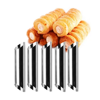 5Pcs/Fløde Sæt Horn Mould Køkken Forsyninger Croissanter Forme DIY Bagning Værktøjer til Brød, Konditori-Multi Purpose Kegle Roll Sølv
