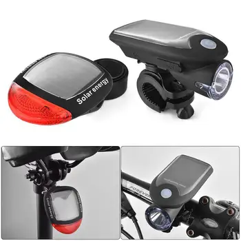 Solenergi Genopladelige USB-Cykel, Blinkende Lys Foran Hovedet Lommelygte Cykling Cykel LED Rød Bageste Hale Advarsel Lampe Belysning