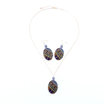 Sige Polynesiske Hawaii, New Zealand Marshallesisk Glas Perler Af Akryl Oval Halskæde Vedhæng, Øreringe Smykker Sæt