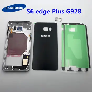 Original S6+ Fuld Boliger Tilfælde bagcoveret + Midterste Ramme Til Samsung Galaxy S6 kant Plus G928 G928F G928P SM-G928F