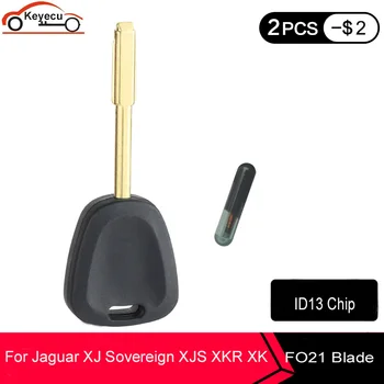 KEYECU 10 Stk/masse Udskiftning Transponder Nøgle Fob med Chip ID13 for Jaguar XJ, XJ Suveræne, XJS, XKR, XK8 Uncut Blanke Blade