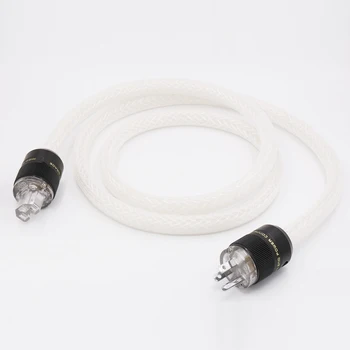 1piece OCC Sølv forgyldt 8twist Power kabel 8AG strømkabel med rhodineret OS AC-Strømforsyning Stik Til Lyd