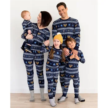 Julen Pyjamas Familie Matchende Pyjamas Samme Mønster Print Nattøj til Drenge, Piger, Mænd og Kvinder Familie Matchende Outfits Sæt