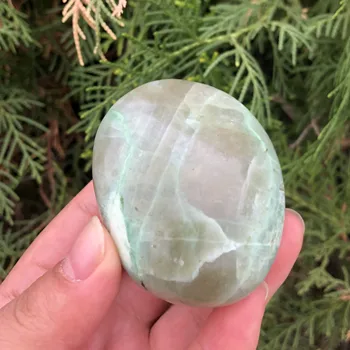 Naturlig Grøn Månesten Palm Sten, Krystal Sjældne Healing Gemstone For Boligmontering Gaver