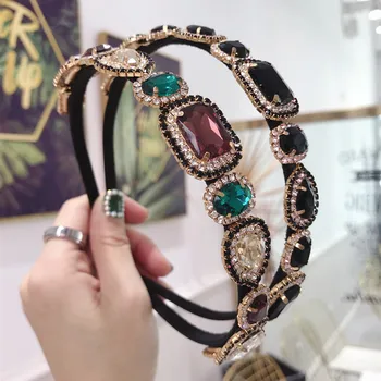 KN-Rhinestone Diamant Pandebånd Barok Crown Tynd Jeweled Crystal Hairbands For Kvinder, Piger Hoop Hovedbeklædning Hår Tilbehør
