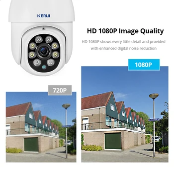 KERUI Udendørs Vandtæt Wireless 1080P 2MP 4X PTZ WiFi IP-Kamera Speed Dome Kamera CCTV-Overvågning Med 3 meter Strøm adapter