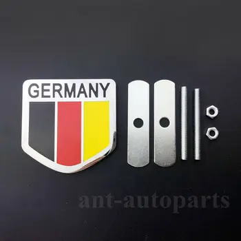 10stk Metal Chrome Tyskland Flag Bil Auto Front Grill Logo Badge Decal Sticker