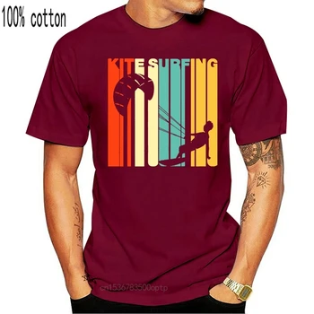 Retro-Stil, Kite-Surfing, Kite-Surfer Mænd T-Shirt Populære Bil Styling Oversize Cotton Crewneck kortærmet T-shirt til Mænd