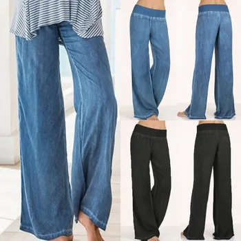 Store Størrelse Kvinder Casual Bukser, Tynde Jeans Loose Bred Ben bukser Bukser