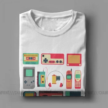 Retro-Teknologi T-Shirts til Mænd Walkman Betamax Gadgets Ghettoblaster Musik Vintage Bomuld t-Shirts T-Shirts 4XL 5XL 6XL Tøj