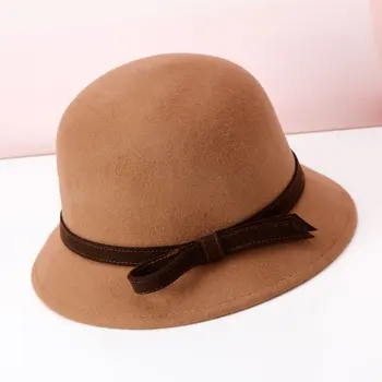 Piger Fedoras Uld Hat Vintage Bowler Uld Elegant Bue Bonnet fælles Landbrugspolitik Fisherman ' s Hat Version Efterår og Vinter Fedoras Cap B-8932