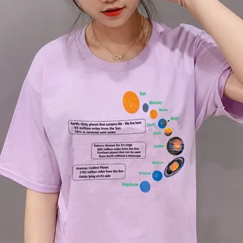 Kuakuayu HJN Solar System T-Shirt Geek T-Shirt koreansk Mode Oversize Tee Hipsters Grunge Stil Shirt Pluto t-Shirts