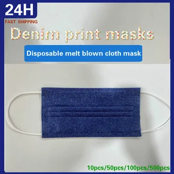 Høj Kvalitet Non Woven Disponibel Ansigtsmaske 3 Lag Anti-Støv Ansigtsmasker Ørebøjle Munden Maske Øreringe Maske Mode, Denim Masker