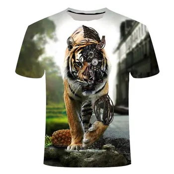 3D print lion afslappet sommer T-shirt til mænd 2020 mode O-hals streetwear kort-langærmet top 3d-T-shirt