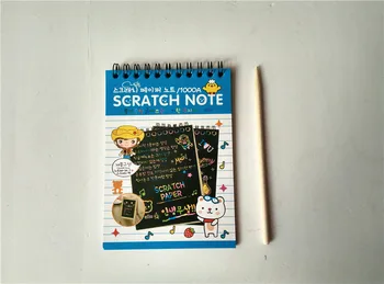 Happyxuan 10 sæt/parti 14*10cm Scratch Magic book Skrabning Kunst Tegning Børn Baby Doodle Legetøj