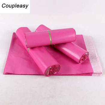 100Pcs Pink Poly Kurer Tasker Self-Seal Selvklæbende opbevaringspose Nyt Materiale Konvolut Mailer Tasker Vandtæt Postal Mail Tasker