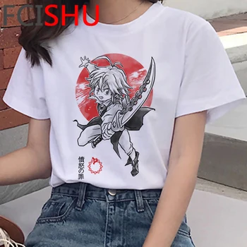 Nye Sjove Syv dødssynder T-Shirt Kvinder Animationsfilm Death Note T-shirt Løftet Neverland Cool Fullmetal Alchemist Tshirt Kvindelige