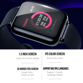 Bluetooth 4.0 Vandtæt Sport Smart ur Til iPhone og Android-pulsmåler Blod fitness tracker Smartwatch for Mænd