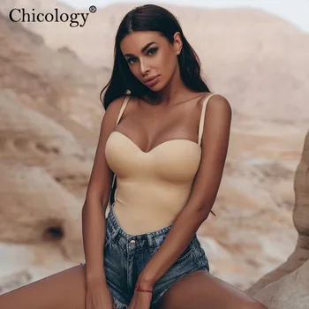 Chicology boob tube uden ærmer sexet mode bodysuit kvinder 2020 sommeren krop bodycon streetwear kvindelige club outfits lady tøj