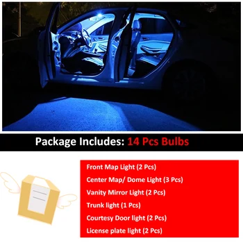 14 Stk Bilen Hvid Indvendig LED-Pærer Pakke For 2007-2012 Hyundai Santafe Santa Fe CM ix45 Kort Dome Licens Lampe Lys