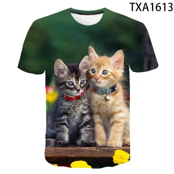 2020 Nye Sommer Kat 3D-T-Shirts Dreng Pige Kids Fashion, Afslappet Korte Ærmer Mænd, Kvinder, Børn, der Trykte T-shirt Tegnefilm Tee Toppe