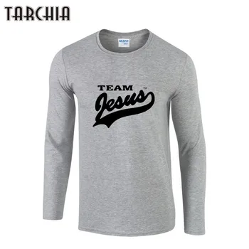 TARCHIA Herre T-Shirts Mode O-Hals Sjove Print Slim Fit langærmet T-Shirt Herre Tøj Tendens til Foråret Bomuld Casual T-Shirt