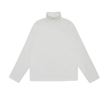 2019 Efteråret Og Vinteren Ny koreansk Rullekrave Bunden Shirt Mode Afslappet Solid Farve Tykkere T-shirt Sort / Hvid / Army Grøn