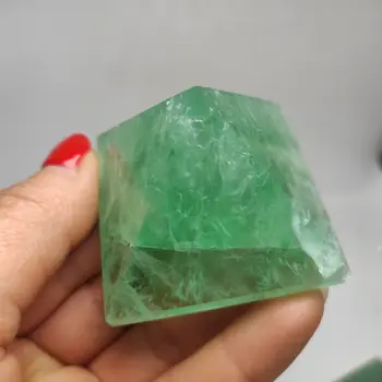 5cm naturlige sten grøn fluorit quartz crystal aura pyramide