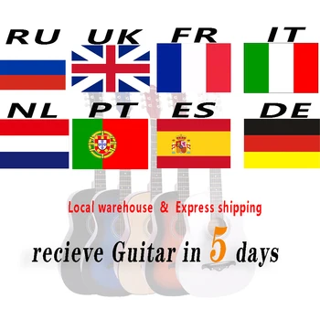 38/41 tommer Guitar, Akustisk Guitar, der er 6 strenge Basewood Folkemusik Guitar med Rygsæk Vælge Capo Rem Guitarra for Begyndere Instrumenter