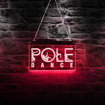 Sexede Danser Hoppe Rør Piger Pole Dance Logo Brugerdefinerede LED Neon Tegn Springe Stål Rør Dance Night Club Belysning Virksomhed Logo Tegn