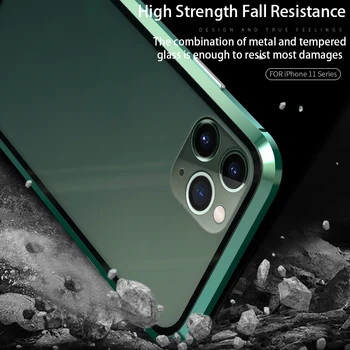 Luksus Magnetisk cover Til iphone 11 pro max antal 2019 dobbeltsidet hærdet Glas cover Til iphone X XS-XR metal Coque fundas