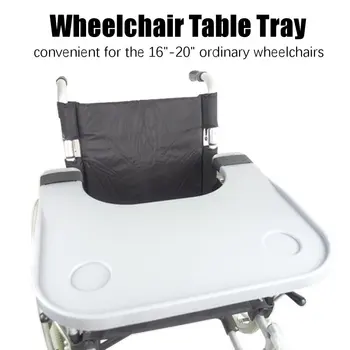 Bærbare ABS Kørestol Skuffe Tabel 2 Kopper Indehaveren Lap Spise Læsning Skrivebord Plejehjem Stå Counter Kørestol Tilbehør