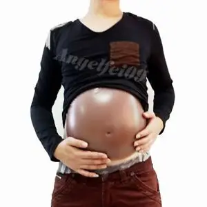 Brun Falsk Mave Kunstige Falske Graviditet Silikone Baby Mave Gravid Bump Toy