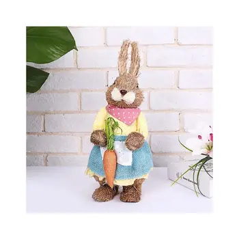 Søde Sugerør Kanin Bunny Påske Dekorationer feriebolig Have Wedding Ornament halm påske bunny dekoration