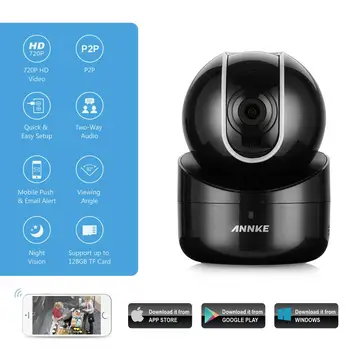 ANNKE 720P Smart Wireless PT IP-Kamera Ubesværet indendørs Hjem Overvågning Wifi CCTV Kamera indbygget mikrofon og højttaler