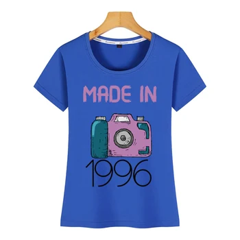 Toppe T-Shirt til Kvinder lavet i 1996 Passer Indskrifter Bomuld Kvindelige Tshirt