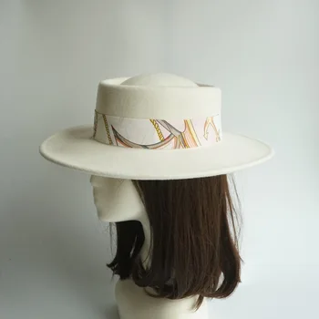Damer Efterår Vinter Uld Fedora Hat Retro Hvid Kirke Hatte Kvinder Mænd Følte sig Panama Pork Pie Hat til Bryllup