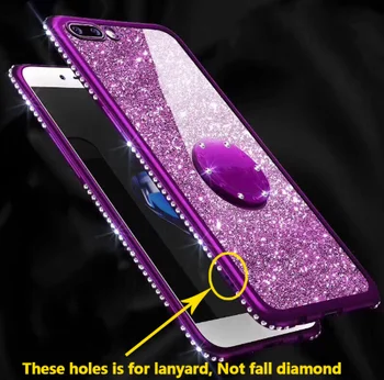 Glitter Pulver Diamant taske Til Samsung Galaxy S8 S9 S10E Kant Plus Note 8 9 Mode Bling Silikone Magnetiske Bilen Stå, Dække